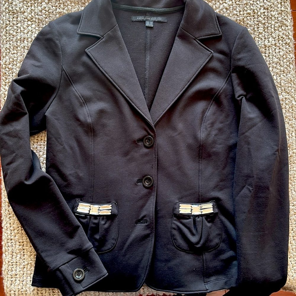 Women’s Katherine Barclay Stretch Jacket | Size M | Y2K | Jeweled Pockets